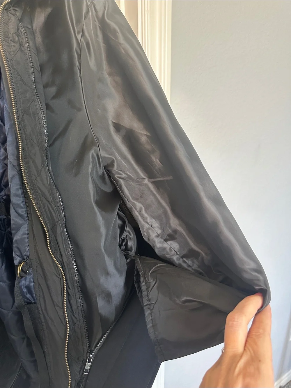 Joseph Abboud Black Coat with Navy Quilted Lining